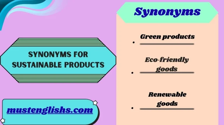 Synonyms for Sustainable Products
