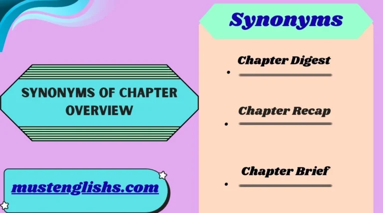 Synonyms of Chapter Overview