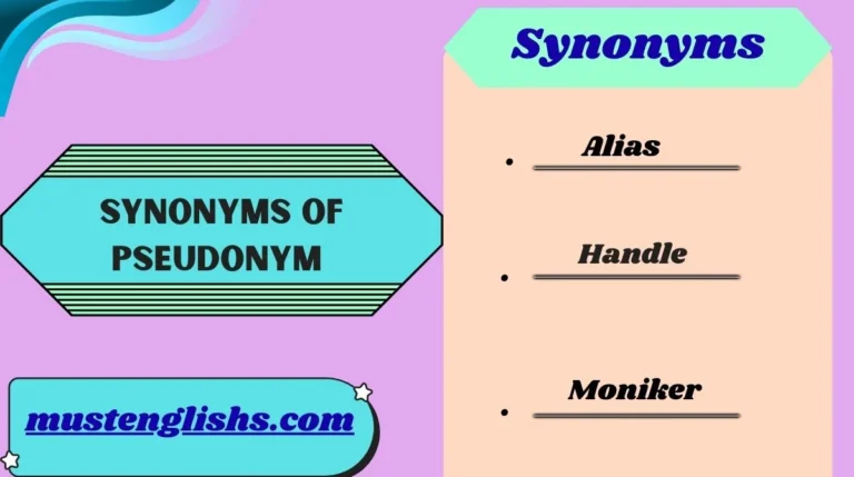 Synonyms of Pseudonym