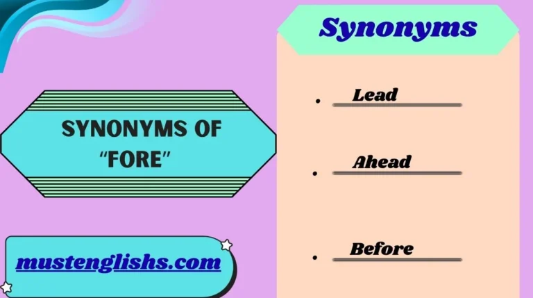 Synonyms of “Fore”